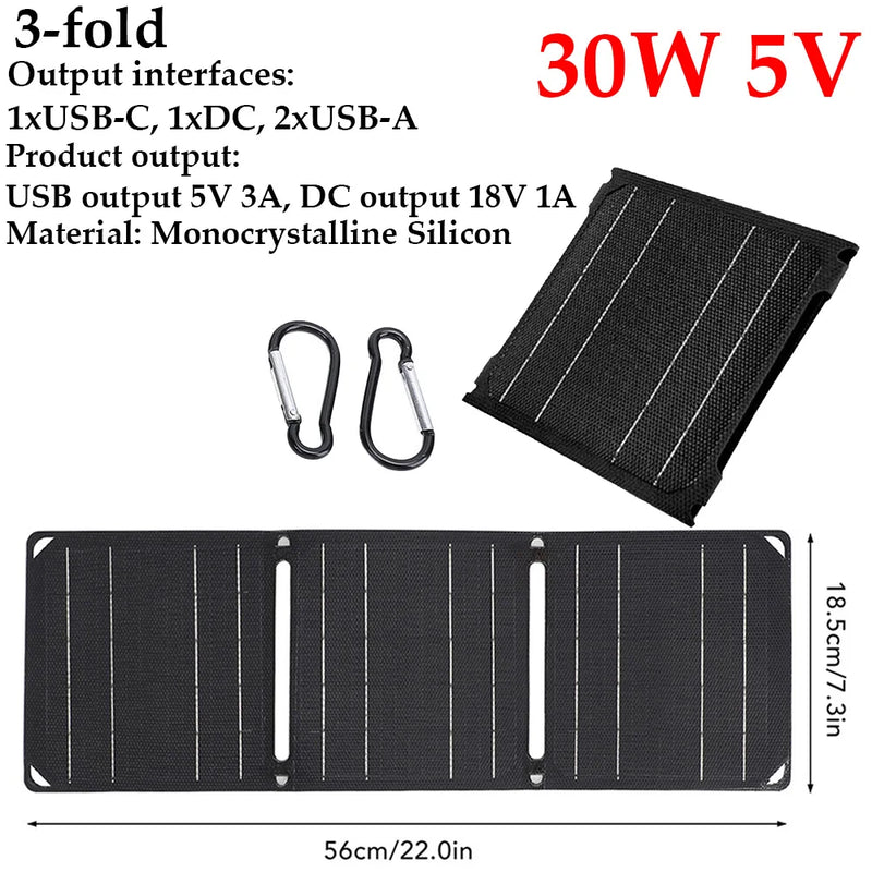 Carregador Solar Portátil Dorn Usb Dobrável