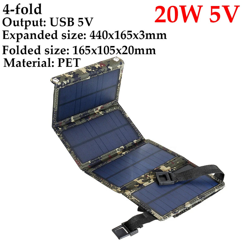 Carregador Solar Portátil Dorn Usb Dobrável